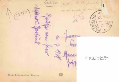 AK / Ansichtskarte Grenze Douane Zoll Frontiere Border-- Brennero Italo Germanico
