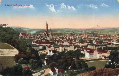 AK / Ansichtskarte LANDSHUT  Isar Stadtpanorama Blick von Norden Feldpost