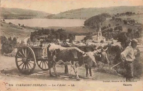 AK / Ansichtskarte Clermont-Ferrand 63 Vue panoramique Lac d'Aydat Ochsenkarren