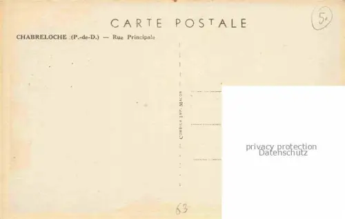 AK / Ansichtskarte Chabreloche THIERS 63 Puy-de-Dome Rue Principale