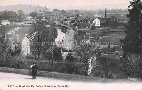 AK / Ansichtskarte PAU 64 Pyrenees-Atlantiques Boulevard des Pyrénées et Avenue Léon Say