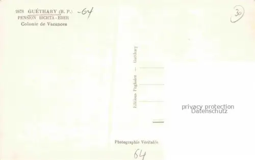AK / Ansichtskarte Guethary Bayonne 64 Pyrenees-Atlantiques Pension Bichta Eder Colonie de Vacances