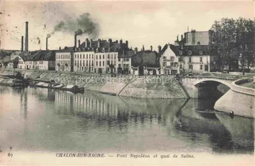 AK / Ansichtskarte CHALON-SUR-SAONE 71 Saone-et-Loire Pont Napoléon et Quai de Saône