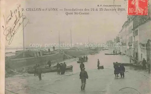 AK / Ansichtskarte CHALON-SUR-SAONE 71 Saone-et-Loire Inondations Janvier 1910 Quai St. Cosme