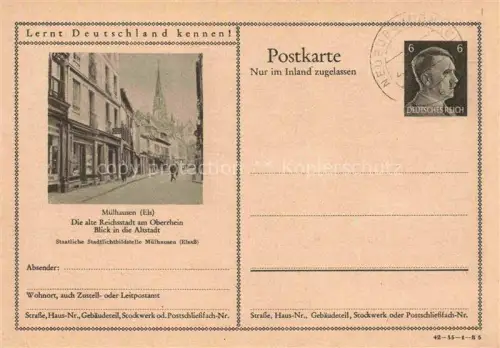 AK / Ansichtskarte Muelhausen Elsass Blick in die Altstadt Serie Lernt Deutschland kennen