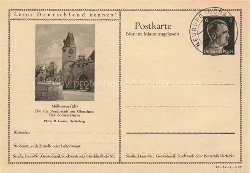 AK / Ansichtskarte Muelhausen Elsass Bollwerkturm Serie Lernt Deutschland kennen