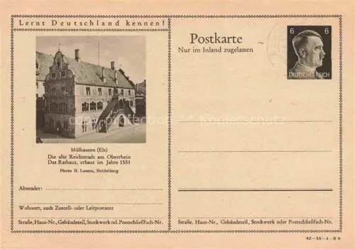 AK / Ansichtskarte Muelhausen Elsass Rathaus Serie Lernt Deutschland kennen