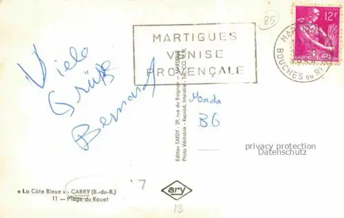 AK / Ansichtskarte Carry-le-Rouet ISTRES 13 Bouches-du-Rhone Plage du Rouet