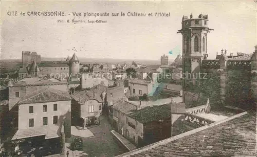 AK / Ansichtskarte CARCAssONNE 11 Aude Vue plongeante sur le Chateau et l'Hotel