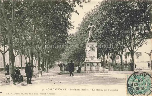 AK / Ansichtskarte CARCAssONNE 11 Aude Boulevard Barbes La Statue par Falguiere