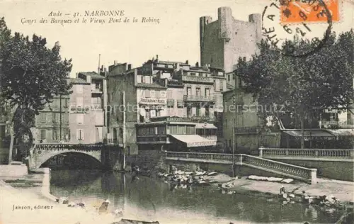 AK / Ansichtskarte NARBONNE 11 Aude Cours des Barques et le Vieux Pont de la Robine