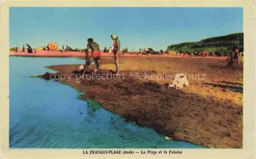 AK / Ansichtskarte La Franqui Plage Leucate Narbonne 11 Aude La Plage et la Falaise