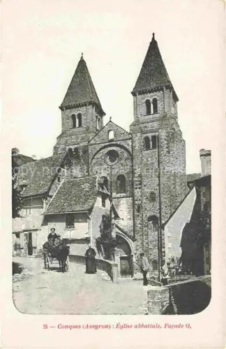 AK / Ansichtskarte Conques-en-Rouergue RODEZ 12 Aveyron Eglise abbatiale Facade Ouest