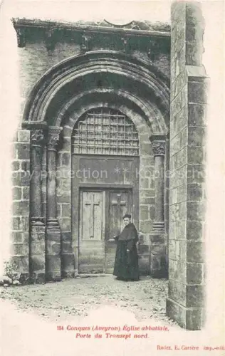 AK / Ansichtskarte Conques-en-Rouergue RODEZ 12 Aveyron Eglise abbatiale Porte du Transept nord
