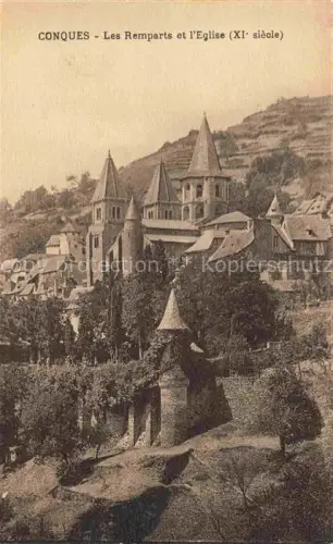 AK / Ansichtskarte Conques-en-Rouergue RODEZ 12 Aveyron Les Remparts et l'Eglise