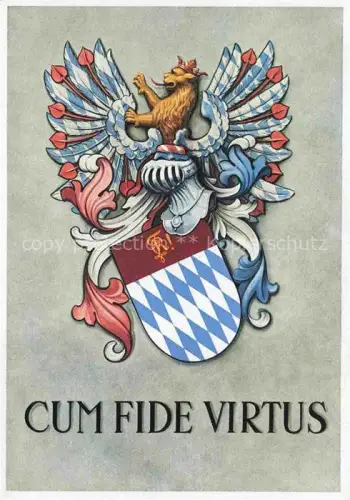 AK / Ansichtskarte Studentika Cum Fide Virtus Kath. Bayer. Rhaetia 