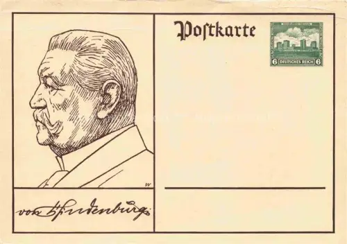 AK / Ansichtskarte HINDENBURG  Paul von Politik Ehemaliger Reichspraesident
