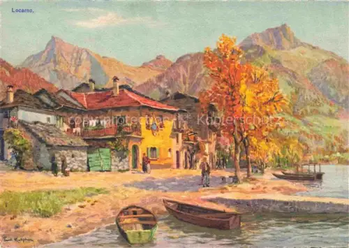 AK / Ansichtskarte KueNZLI Max Kuenstlerkarte Locarno Boote 