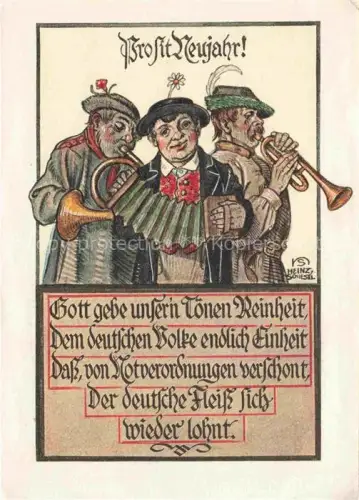 AK / Ansichtskarte SCHIESTL Heinz Kuenstlerkarte Profit Neujahr Musikanten Litho 