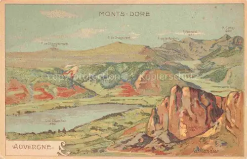 AK / Ansichtskarte Monts-Dore Clermont-Ferrand 63 Puy-de-Dome Landschaftspanorama Lac Chambon Taillandier Kuenstlerkarte