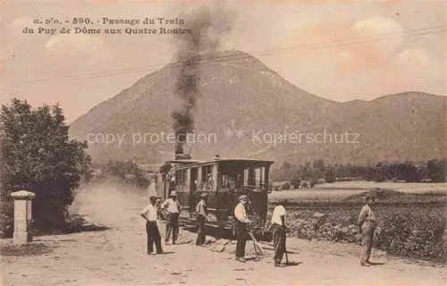 AK / Ansichtskarte Puy de Dome Le Clermont-Ferrand 63 Puy-de-Dome Passage du Train du Puy de Dôme aux Quatre Routes