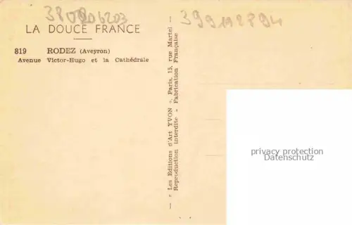AK / Ansichtskarte RODEZ 12 Aveyron Avenue Victor Hugo et la Cathedrale