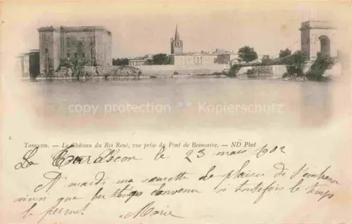 AK / Ansichtskarte Tarascon ARLES 13 Bouches-du-Rhone Le Chateau du Roi Rene vue prise du Pont de Beaucaire