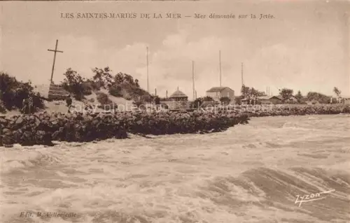 AK / Ansichtskarte LES SAINTES-MARIES-DE-LA-MER 13 Bouches-du-Rhone Mer demontee sur la Jete