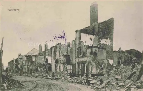 AK / Ansichtskarte Donchery SEDAN 08 Ardennes Zerstoertes Dorf in WK1