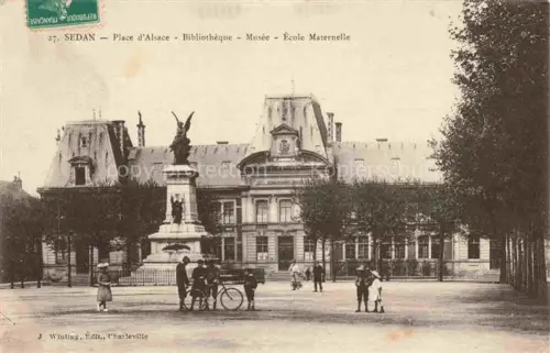 AK / Ansichtskarte SEDAN 08 Ardennes Place d'Alsace Bibliotheque Musee Ecole Maternelle
