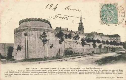 AK / Ansichtskarte Mezieres CHARLEVILLE-MEZIERES 08 Ardennes Nouveau Chateau d'Eau et Pensionnat de Ste Chretienne