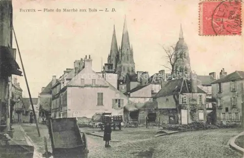 AK / Ansichtskarte Bayeux 14 Calvados Place du Marché aux Bois Eglise