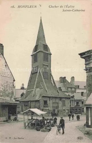 AK / Ansichtskarte HONFLEUR Lisieux 14 Calvados Clocher de l'Eglise Sainte-Catherine