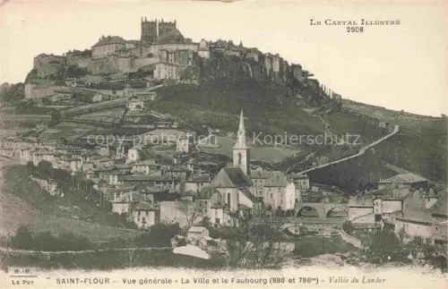 AK / Ansichtskarte Saint-Flour 15 Cantal Vue générale la ville et le Faubourg Vallée du Lander