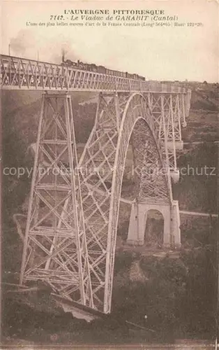 AK / Ansichtskarte Garabit Viaduc Construction Eiffel 15 Cantal Le Viaduc Train