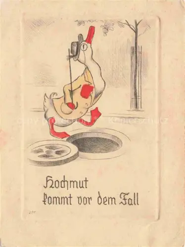 AK / Ansichtskarte Gans Gefluegel Poultry Volaille Pollame Aves de Corral-- Gulliloch Gullideckel 