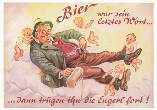 AK / Ansichtskarte Bier Beer Biere Engeln Himmel Wolke 