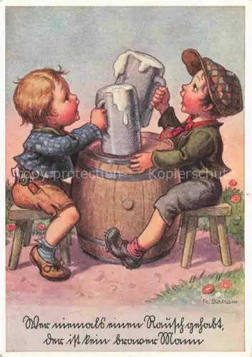 AK / Ansichtskarte Bier Beer Biere Kinder Fass 