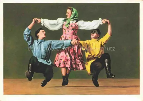 AK / Ansichtskarte Tanz Taenzer Dance Baile-- Russischer Volkstanz Troika
