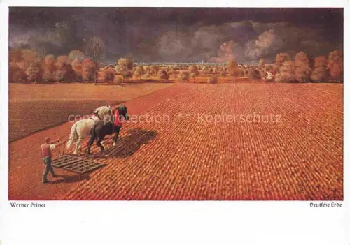 AK / Ansichtskarte PEINER Werner Kuenstlerkarte Deutsche Erde Landwirtschaft Pferde Starnberg 