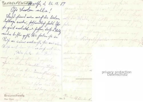 AK / Ansichtskarte Brezelfenster VW Kaefer Braunschweig der Dom