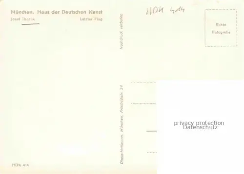 AK / Ansichtskarte THORAK Ernst Skulpturen Letzter Flug Muenchen Haus de Deutschen Kunst 