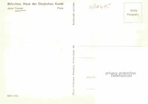 AK / Ansichtskarte THORAK Ernst Skulpturen Piete Muenchen Haus der Deutschen Kunst 