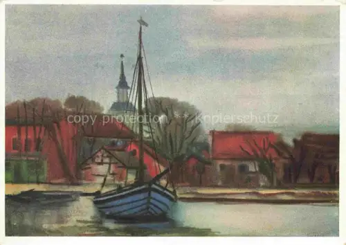 AK / Ansichtskarte TEUBER Hermann Kuenstlerkarte Dorfansicht Berlin Segelboot 