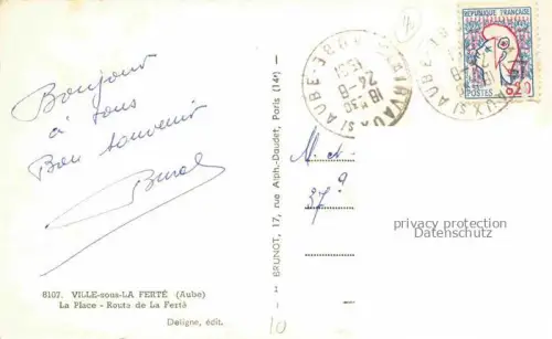 AK / Ansichtskarte Ville-sous-la-Ferte Bar-sur-Aube 10 Aube La Place Route de La Ferte