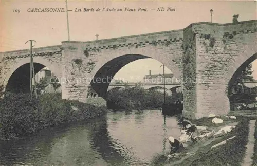 AK / Ansichtskarte CARCAssONNE 11 Aude les Bords de l'Aude au Vieux Pont