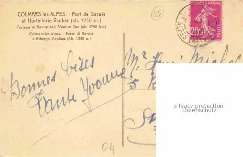 AK / Ansichtskarte Colmars-les-Alpes 04 Alpes-de-Haute-Provence Fort de Savoie et Hostellerie Vauban
