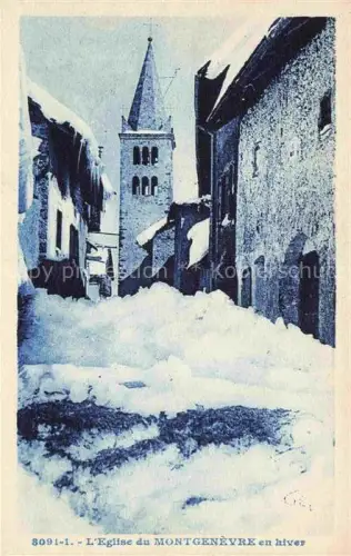 AK / Ansichtskarte Montgenevre Mont-Genevre 05 Hautes-Alpes Eglise en hiver