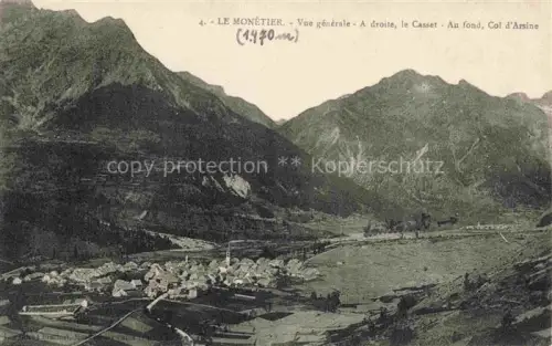 AK / Ansichtskarte Le Monetier 1970m Briancon 05 Hautes-Alpes Vue generale A droite le Casset Au fond Col d'Arsine