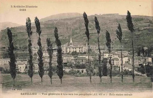 AK / Ansichtskarte Satillieu Tournon 07 Ardeche Vue generale a travers les peupliers Belle station estivale